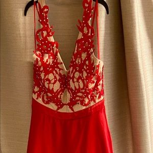 Red long dress